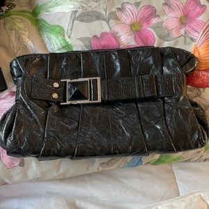 L. A. M. B. Glossy Leather Clutch